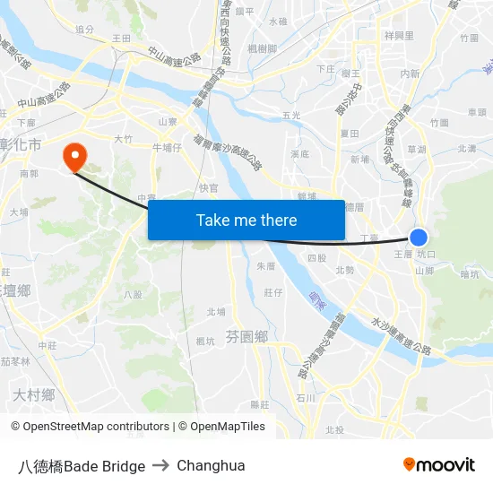 八德橋Bade Bridge to Changhua map