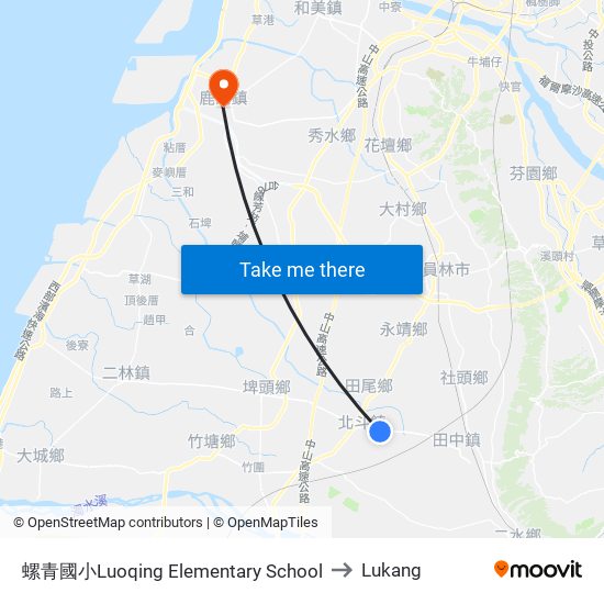 螺青國小Luoqing Elementary  School to Lukang map