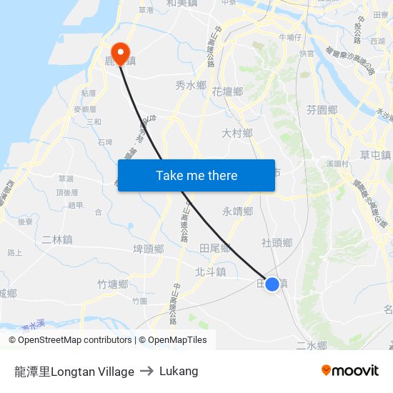 龍潭里Longtan Village to Lukang map