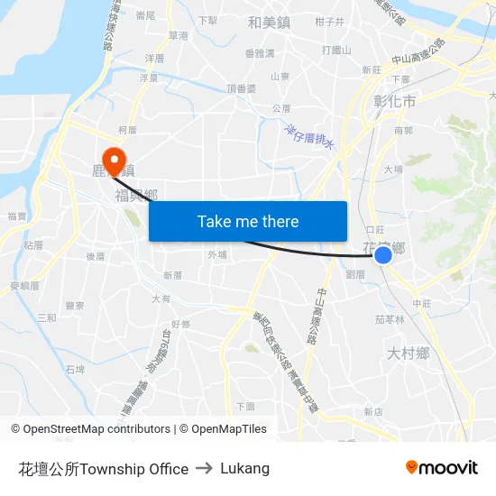 Township Office to Lukang map