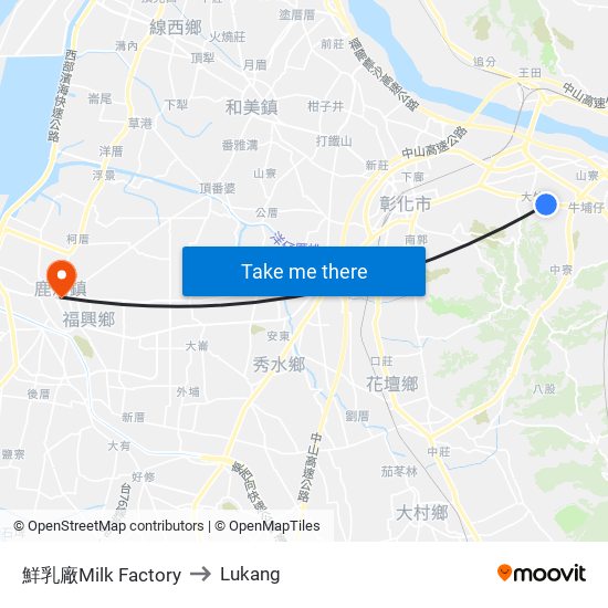 鮮乳廠Milk Factory to Lukang map