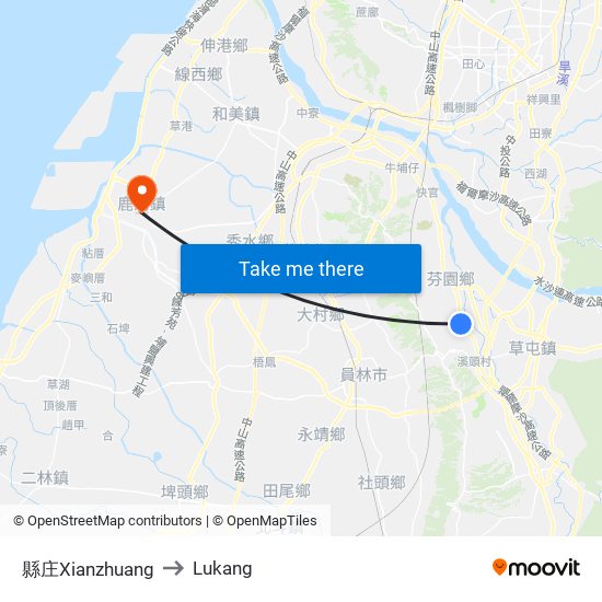 縣庄Xianzhuang to Lukang map
