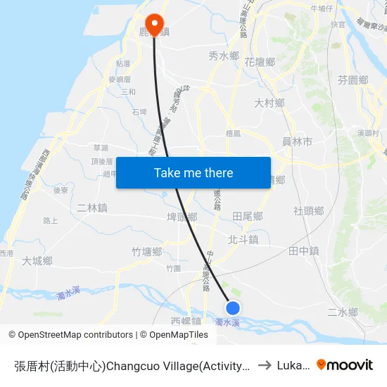 Changcuo Village Activity Center to Lukang map