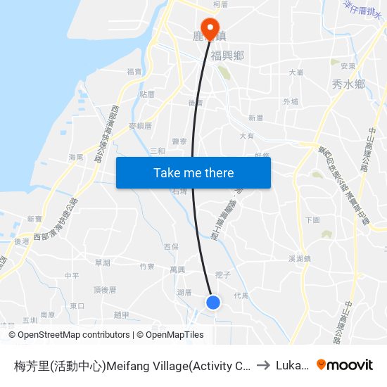 梅芳里(活動中心)Meifang Village(Activity Center) to Lukang map