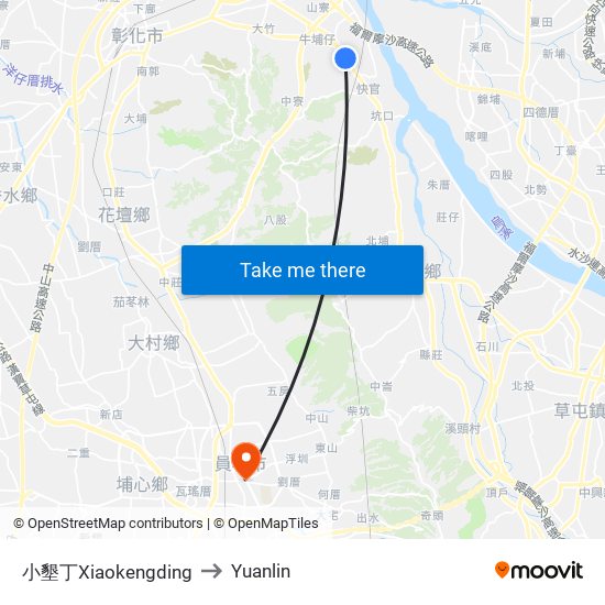 小墾丁Xiaokengding to Yuanlin map