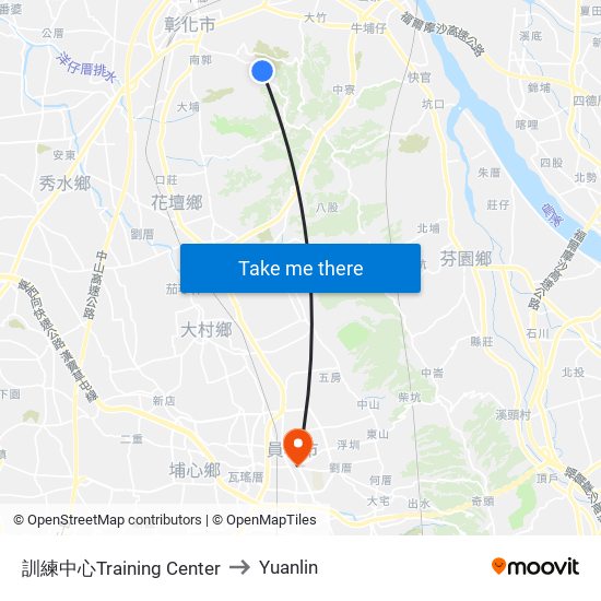 訓練中心Training Center to Yuanlin map