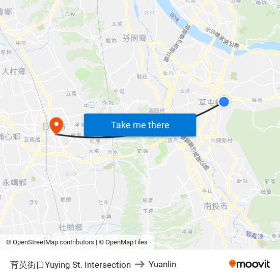 育英街口Yuying St. Intersection to Yuanlin map