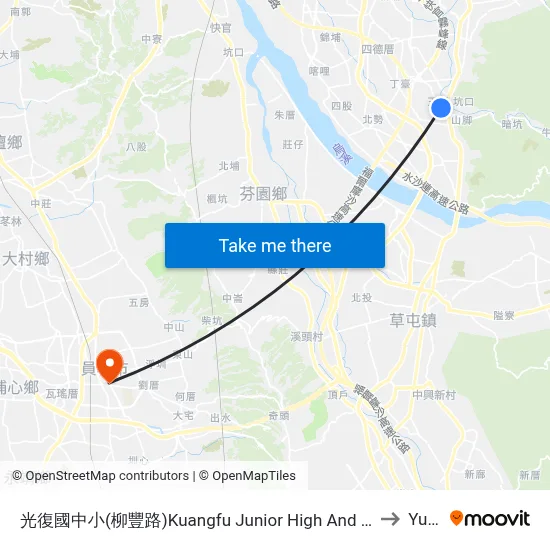 Kuangfu Junior High And Elementary School (Liufong Rd.) to Yuanlin map