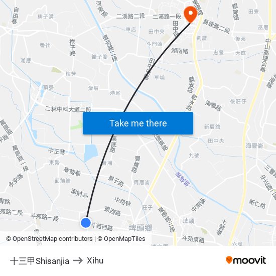 十三甲Shisanjia to Xihu map