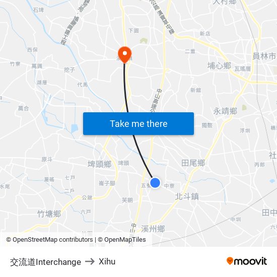 交流道Interchange to Xihu map