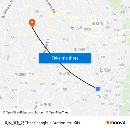 彰化高鐵站Thsr Changhua  Station to Xihu map