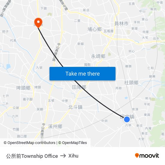 公所前Township  Office to Xihu map