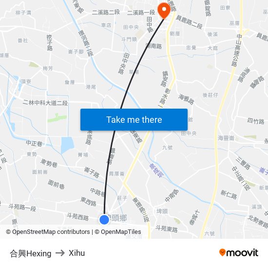 合興Hexing to Xihu map