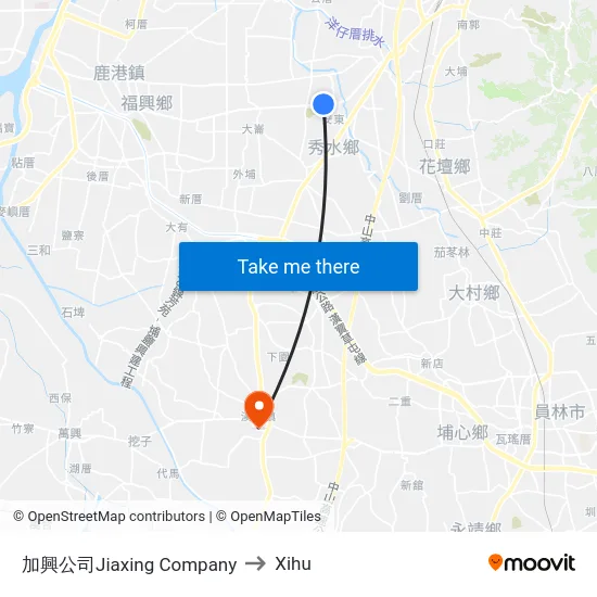 Jiaxing Company to Xihu map