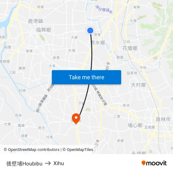 Houbibu to Xihu map