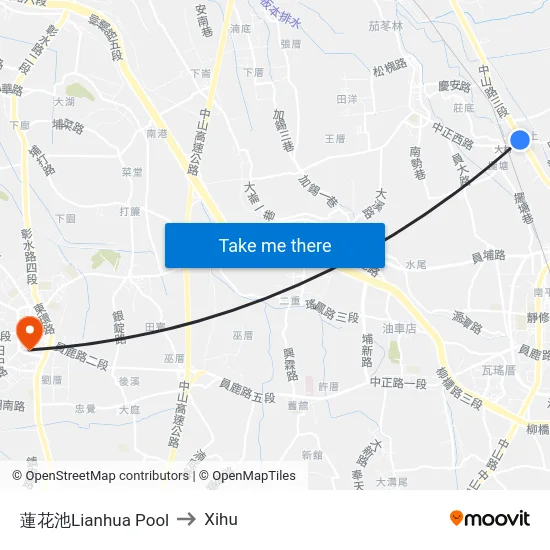 Lotus Pool to Xihu map