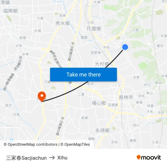 Sacjiachun to Xihu map