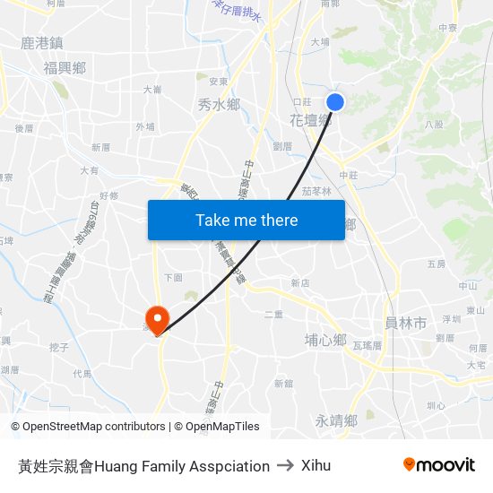 黃姓宗親會Huang Family Asspciation to Xihu map