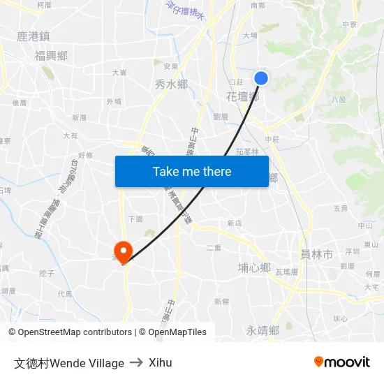 Wende Village to Xihu map