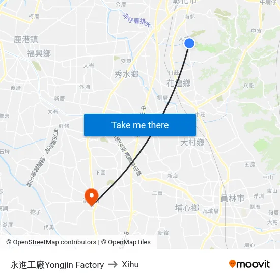 永進工廠Yongjin Factory to Xihu map