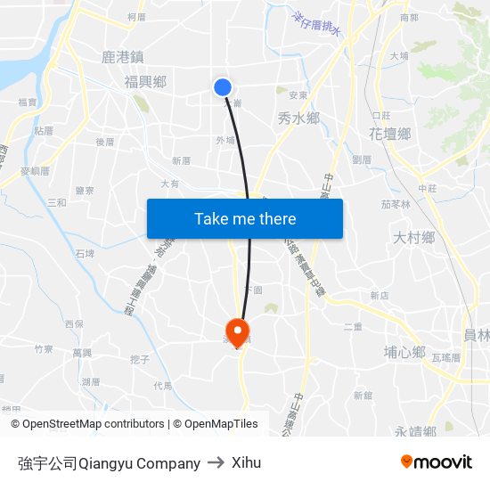 強宇公司Qiangyu Company to Xihu map