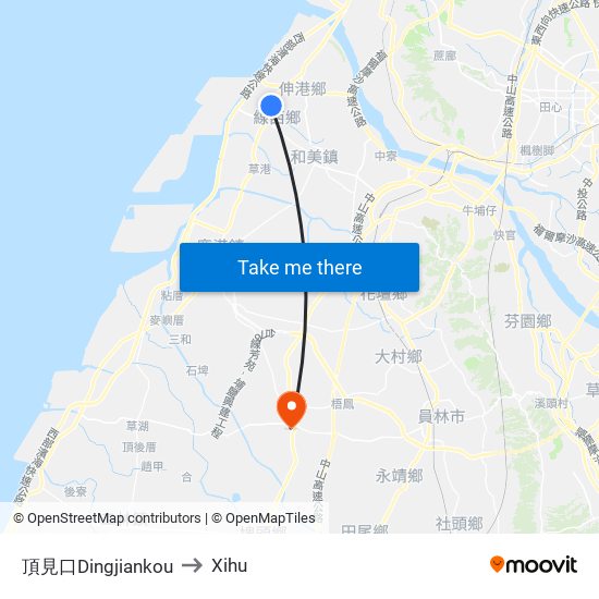 頂見口Dingjiankou to Xihu map