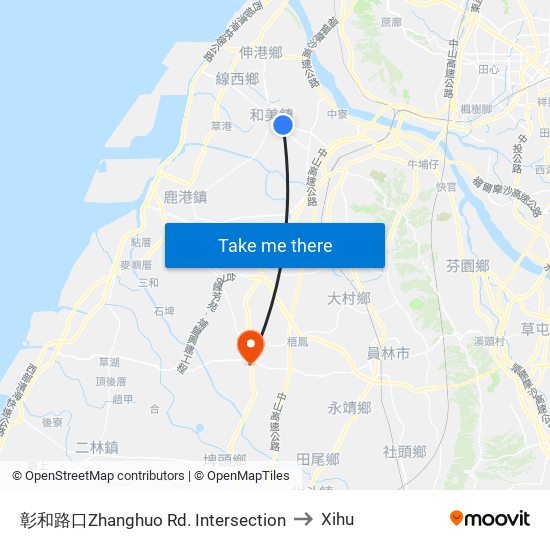 彰和路口Zhanghuo Rd. Intersection to Xihu map