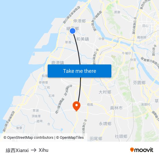 線西Xianxi to Xihu map