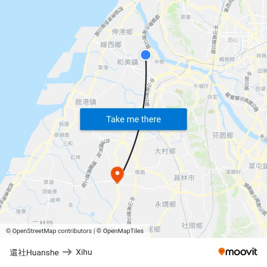 還社Huanshe to Xihu map