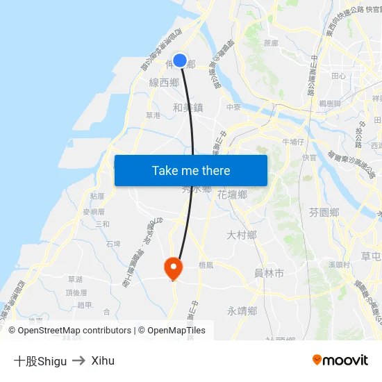 Shigu to Xihu map