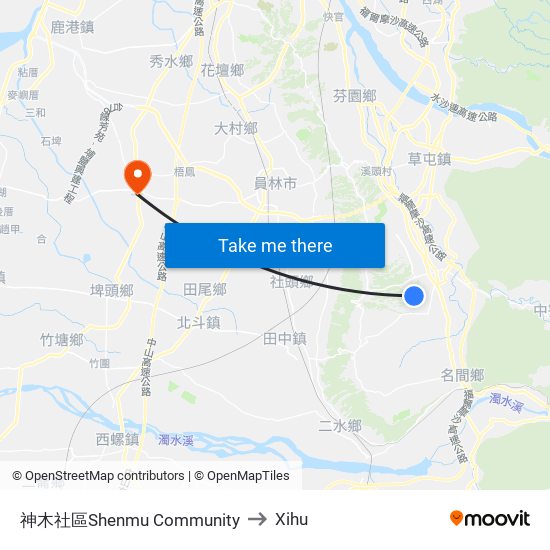 神木社區Shenmu Community to Xihu map