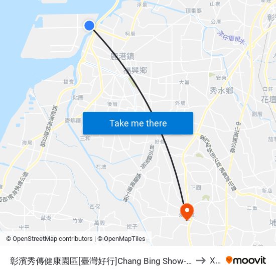 彰濱秀傳健康園區[臺灣好行]Chang Bing Show-Chwan Health Park to Xihu map