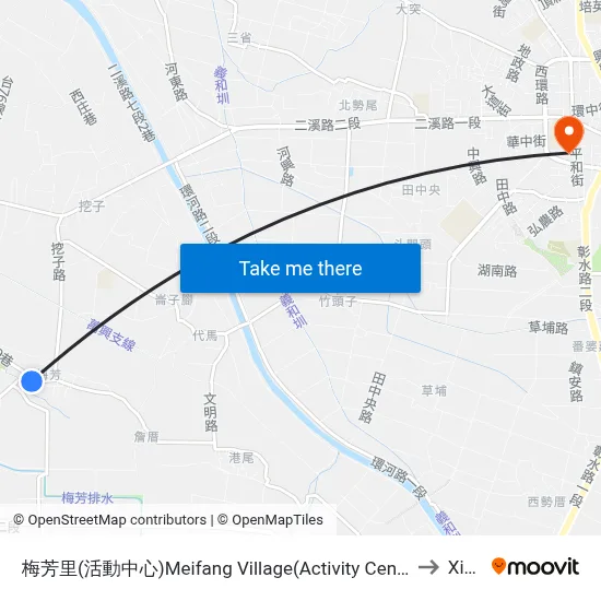 梅芳里(活動中心)Meifang Village(Activity Center) to Xihu map