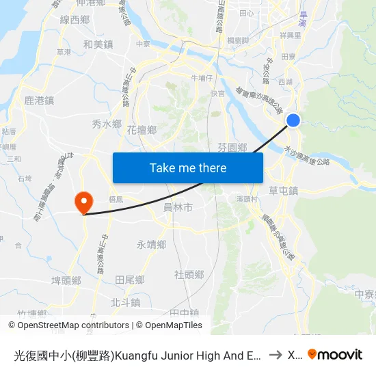 光復國中小(柳豐路)Kuangfu Junior High And Elementary School(Liufong Rd.) to Xihu map