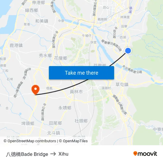 八德橋Bade Bridge to Xihu map