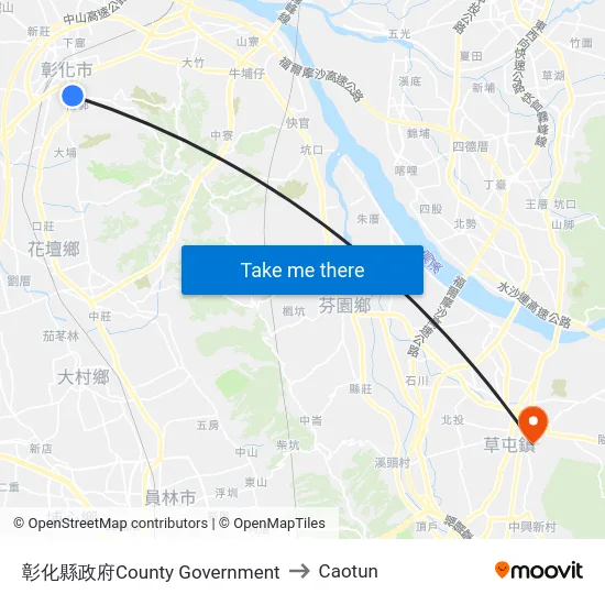 County Government to Caotun map