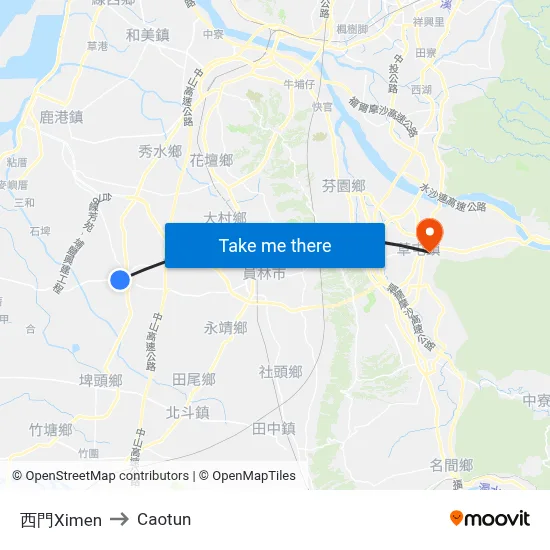 West Gate to Caotun map