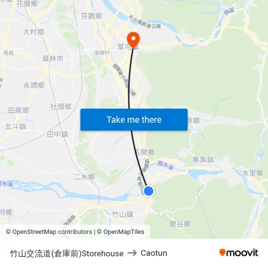 Storehouse to Caotun map