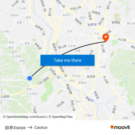 County Border to Caotun map