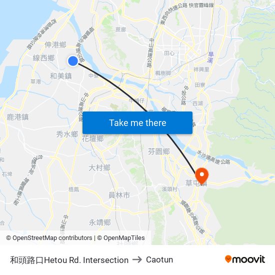 和頭路口Hetou Rd. Intersection to Caotun map