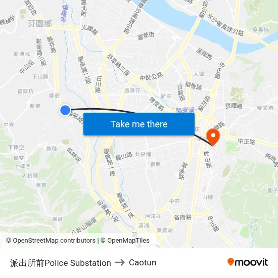 Police Substation to Caotun map