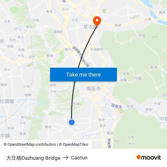 大庄橋Dazhuang Bridge to Caotun map