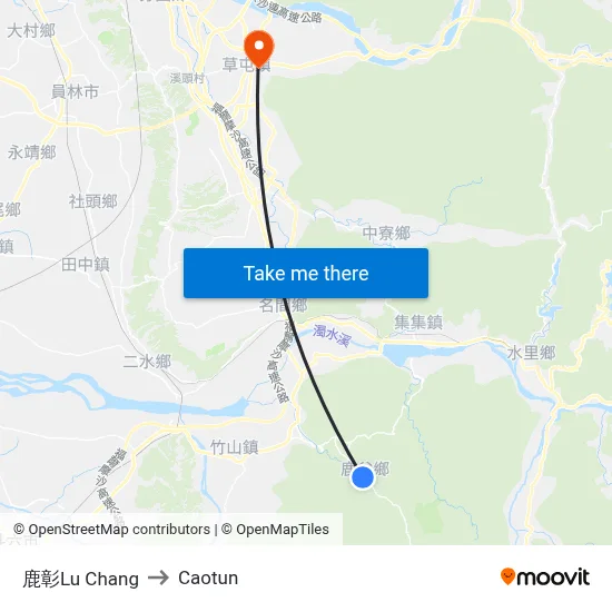 鹿彰Lu Chang to Caotun map