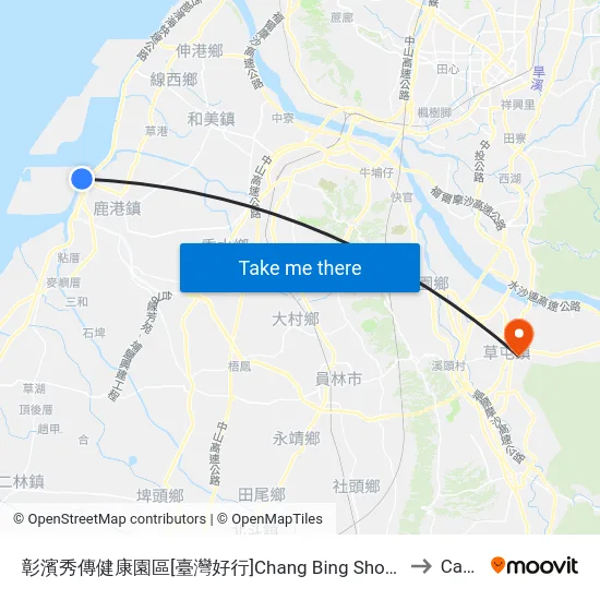 Chang Bing Show-Chwan Health Park to Caotun map