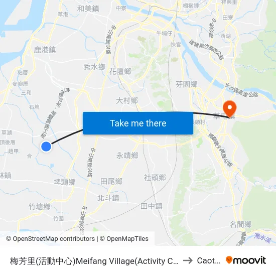 梅芳里(活動中心)Meifang Village(Activity Center) to Caotun map