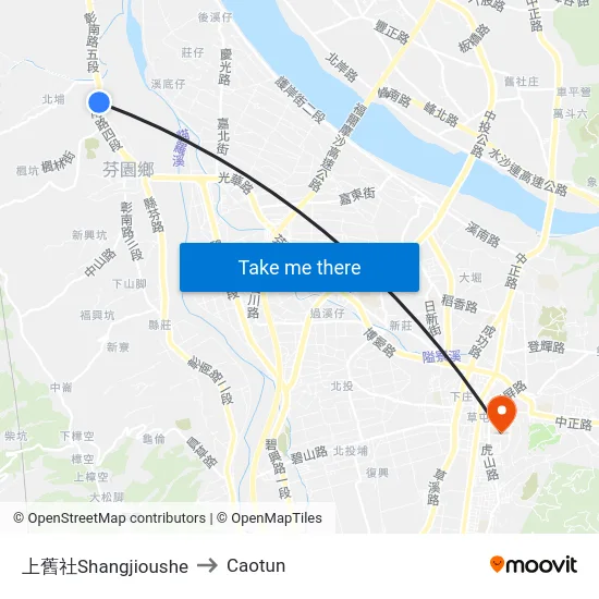 上舊社Shangjioushe to Caotun map