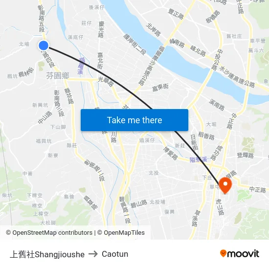 上舊社Shangjioushe to Caotun map