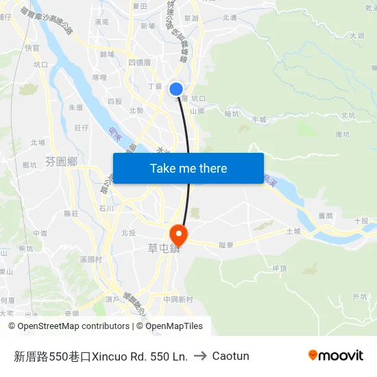 新厝路550巷口Xincuo Rd. 550 Ln. to Caotun map