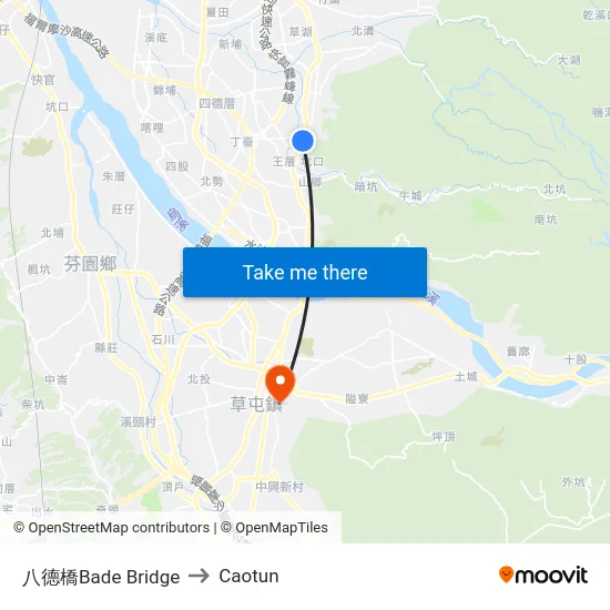 Bade Bridge to Caotun map