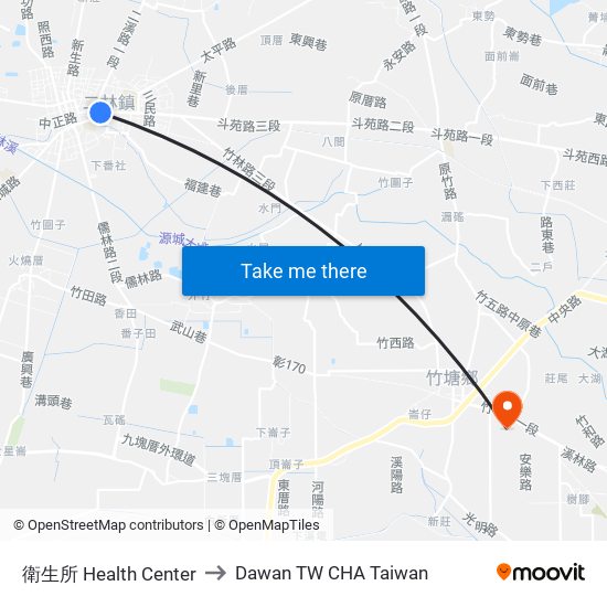 衛生所 Health Center to Dawan TW CHA Taiwan map